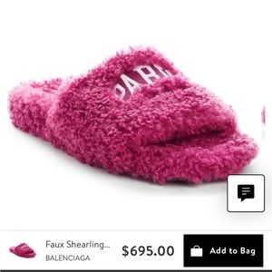 Balenciaga Faux Shearling City Slide